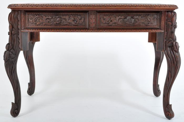 Antique Japanese Carved Dragon Library Table, Circa 1890