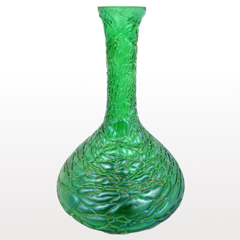 Antique Art Nouveau Hand Blown Czech Glass Vase by Loetz/Kralik, Circa 1900