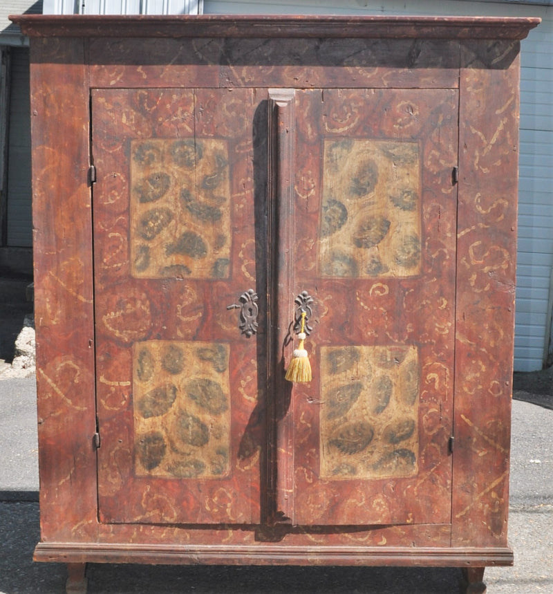 Antique German Hand-Painted Cabinet/Armoire/Dresser, Circa 1770