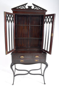 Antique English Ebonized Empire Style Cabinet/Hutch, Circa 1870