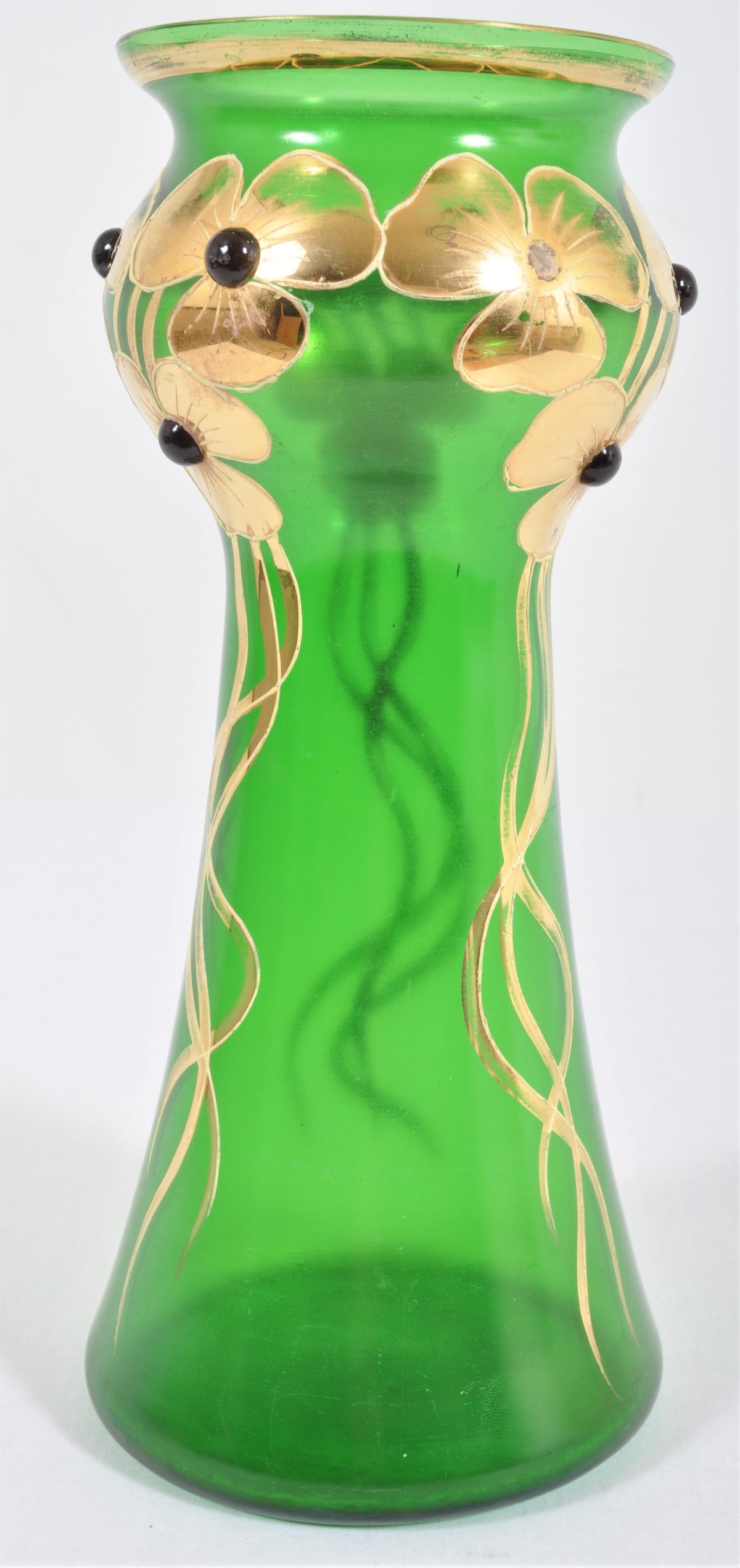 Antique Art Nouveau Czech Iridescent Glass Vase, Circa 1900