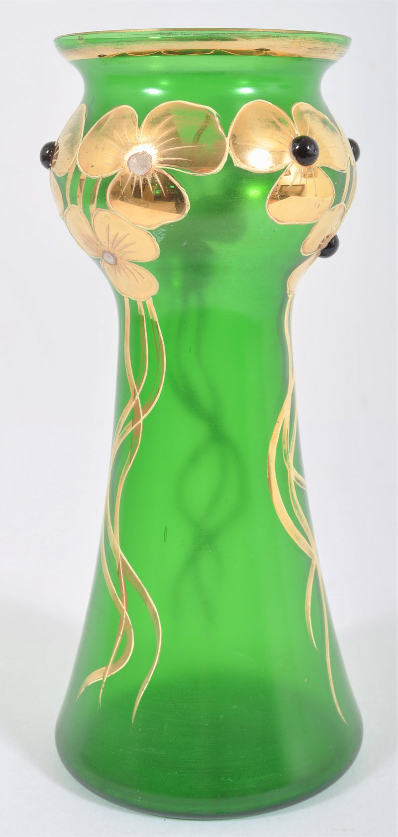 Antique Art Nouveau Czech Iridescent Glass Vase, Circa 1900