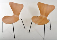 Pair of Original Mid-Century Modern Arne Jacobsen Fritz Hansen Series 7 Chairs, 1955