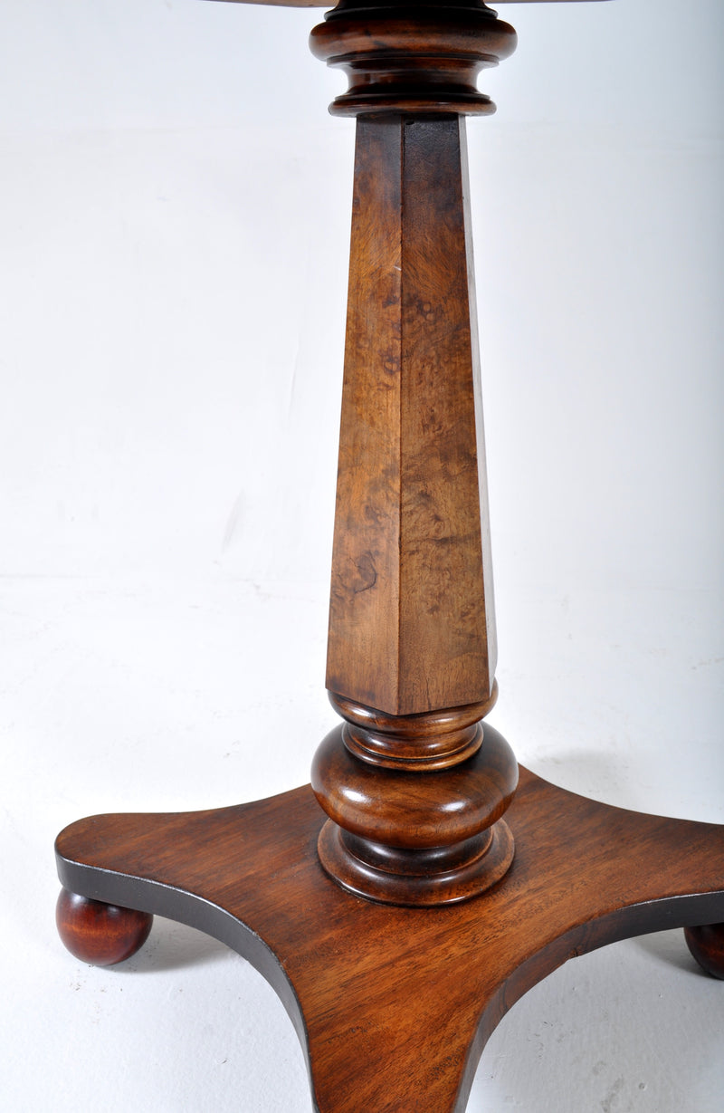 Antique William IV Rosewood and Walnut Pedestal Wine Table, Circa 1835