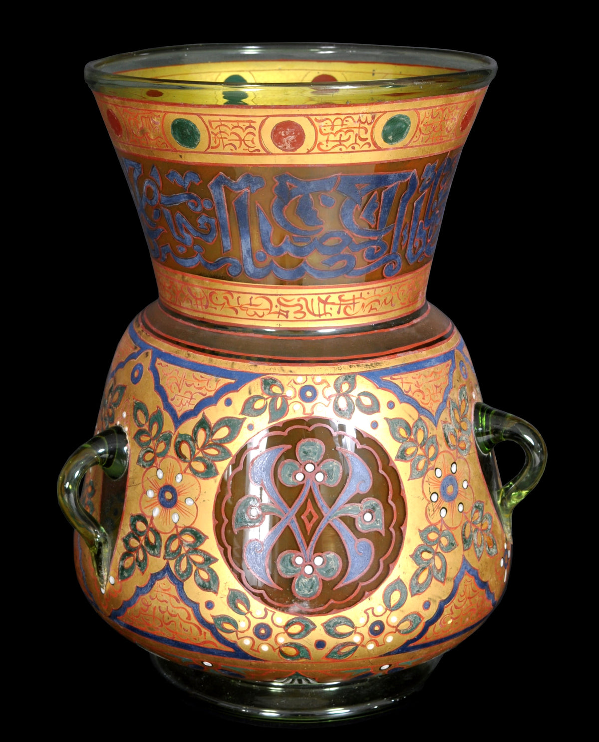 Antique French Islamic Glass Enamel Gilt Mamluk Revival Mosque Lamp, Phillippe-Joseph Brocard (1831-1896), circa 1880