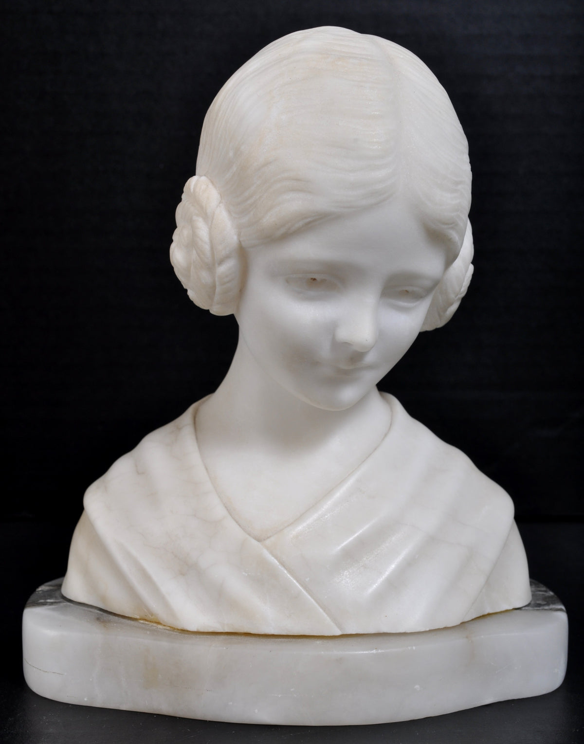 Carved Italian Florentine Marble and Alabaster Bust/Statue, Circa 1890