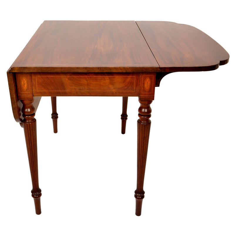 Antique American Federal Sheraton Inlaid Mahogany Pembroke Table, New York, circa 1790