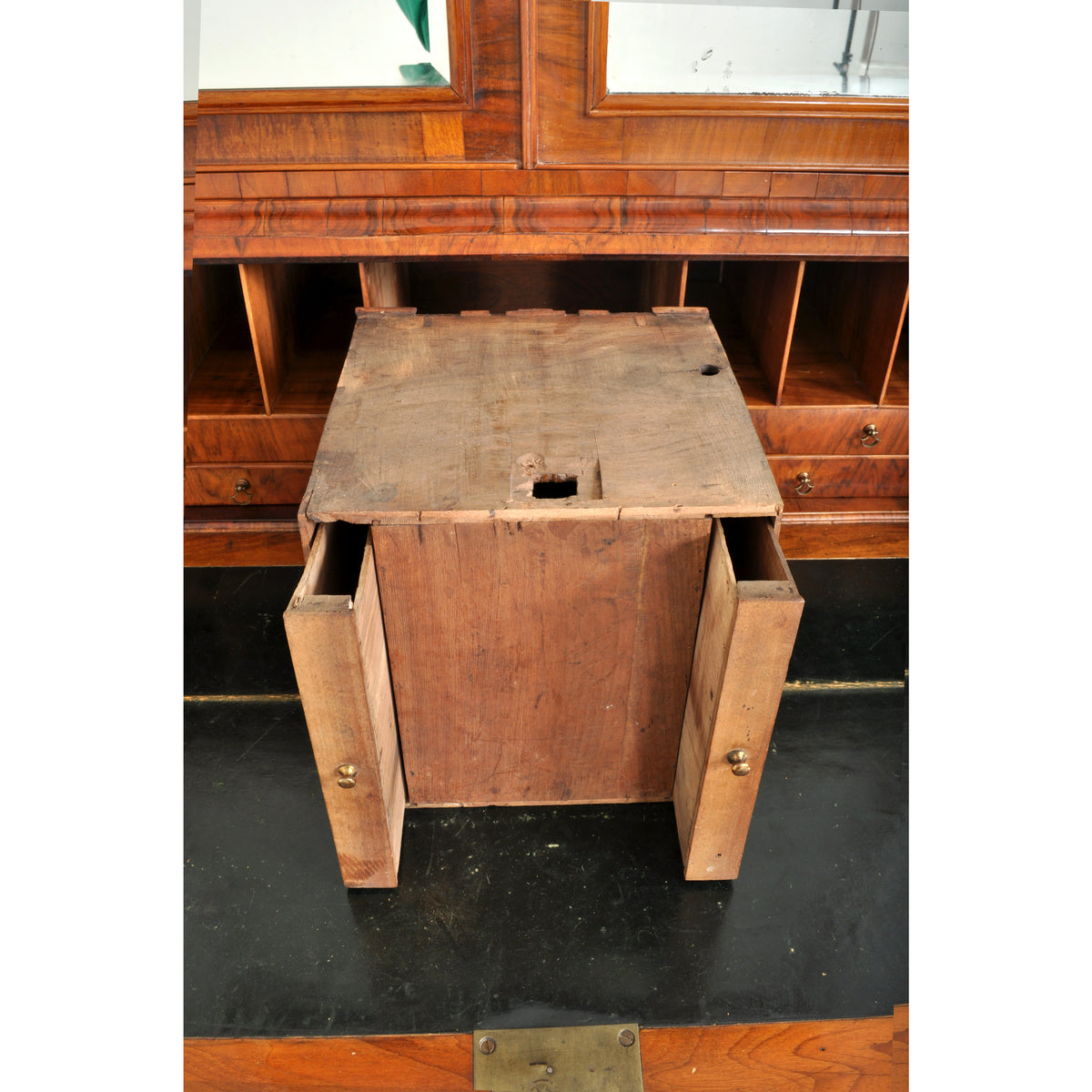 Antique Georgian George II Figured Walnut Bookcase / Bureau / Secretary Desk, circa 1740