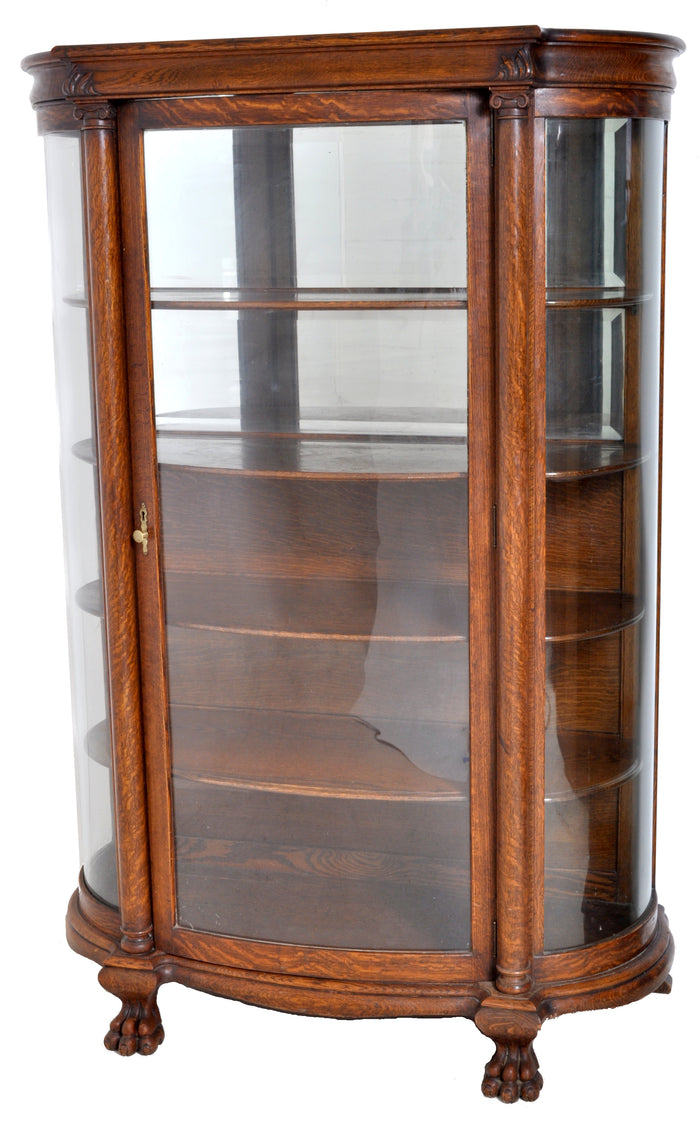 Antique American Oak China Cabinet / Hutch, Circa 1880