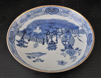 Antique Chinese Qing Dynasty Blue & White Plate, Circa 1850