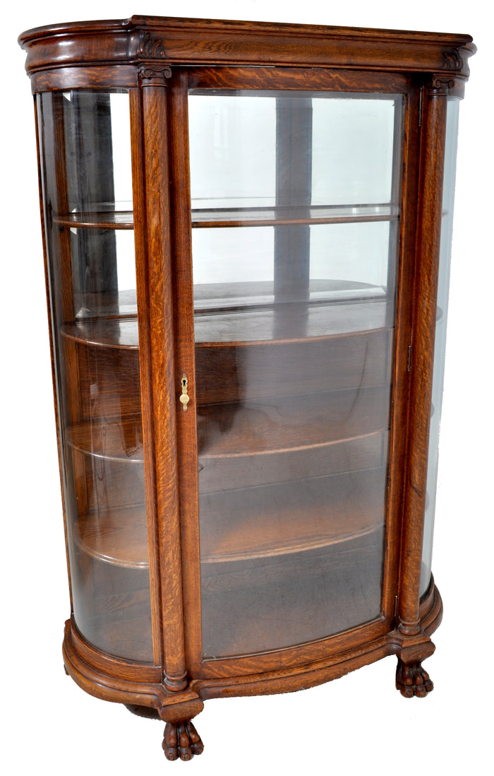 Antique American Oak China Cabinet / Hutch, Circa 1880