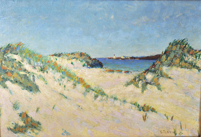 19th Century French Landscape Painting Cote d'Azur by Henri Perrin, circa 1890