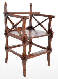 Antique Gothic Revival Arts & Crafts Metamorphic Oak Library Steps/Chair, A.W. Pugin, Circa 1860