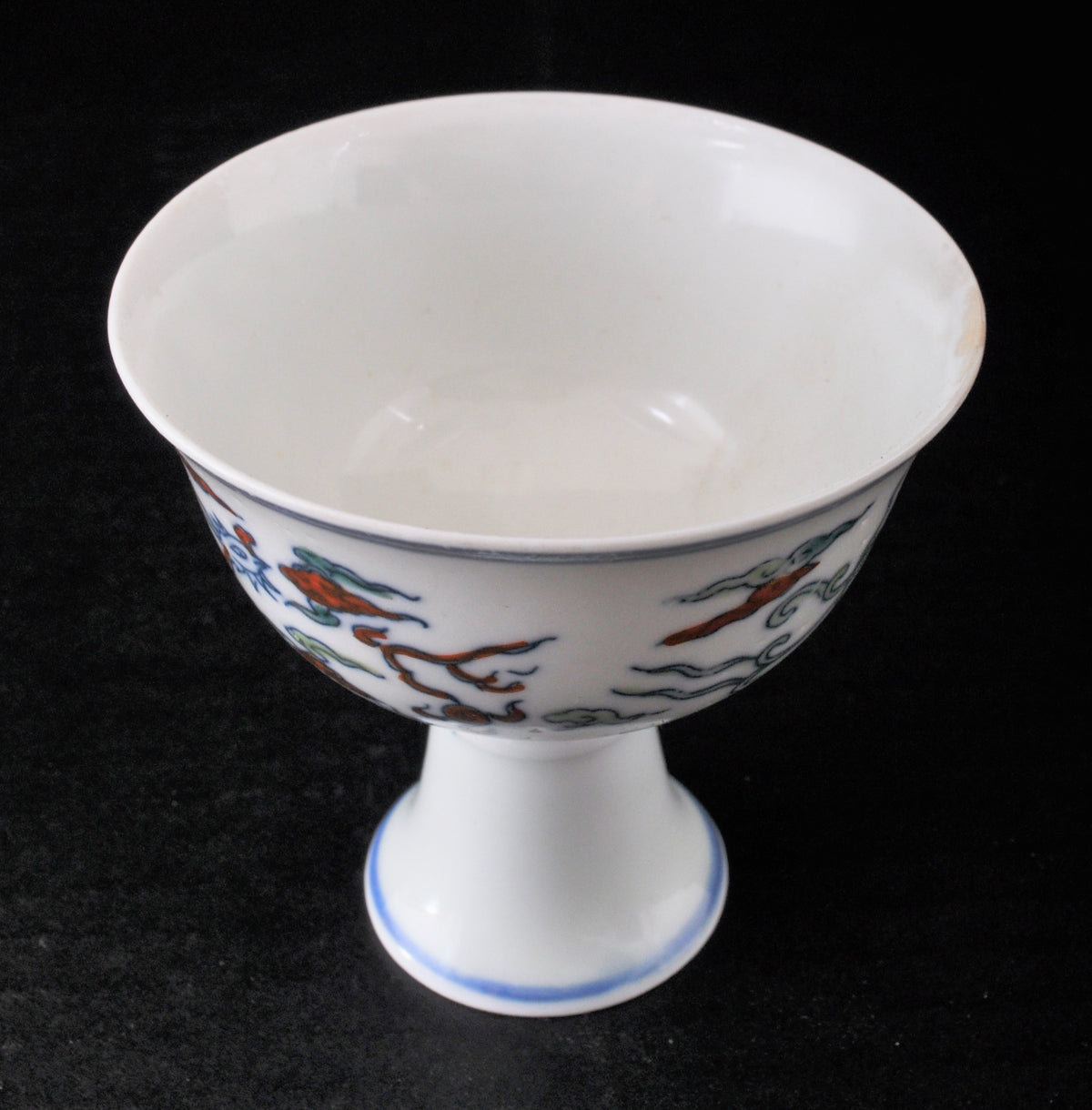 Antique Late 19th Century Chinese Qing Dynasty Stem Cup