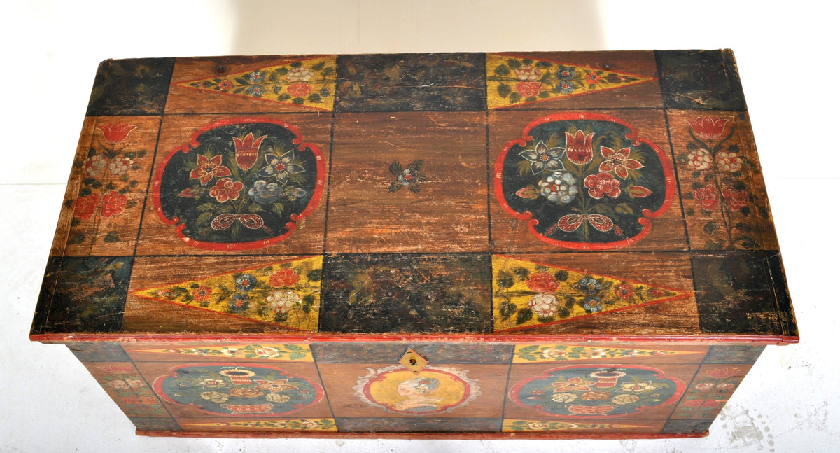 German Hand-painted Dowry Chest, Circa 1820