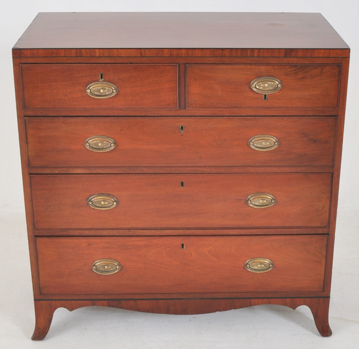 Antique English Mahogany "Caddy Top" Chest of Drawers, Circa 1805