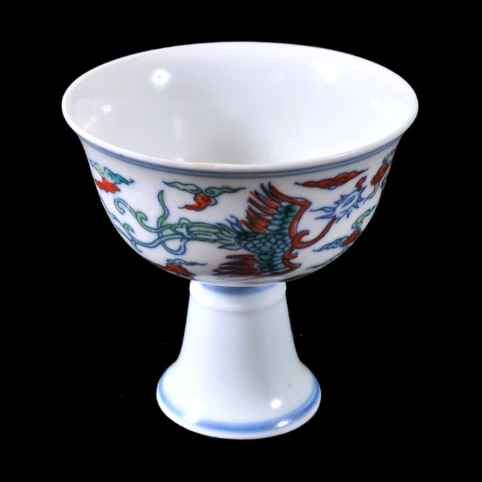 Antique Late 19th Century Chinese Qing Dynasty Stem Cup