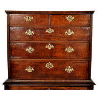 Antique Queen Anne George II Georgian Walnut Chest on Stand / Highboy, circa 1740