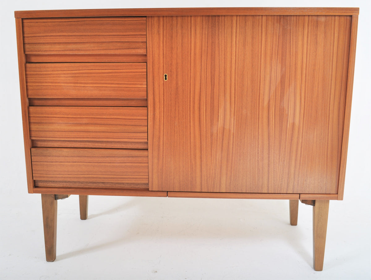 Mid-Century Modern Sewing Machine in Teak Cabinet by Bernina