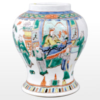 Antique 19th Century Chinese Qing Dynasty Famille Verte Porcelain Jar, Circa 1880