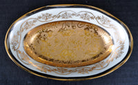 Antique Bavarian Porcelain Gilded Serving Sweetmeat Dish, Circa 1900