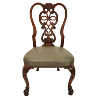 Pair of Antique 19th Century Carved Mahogany Georgian Chippendale Side Chairs, circa 1880