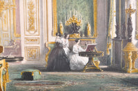 "The Green Drawing Room" Joseph Nash (1808-1878), Color Engraving Interior of Windor Castle, 1848