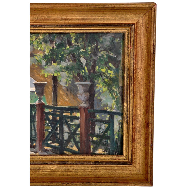 Antique French Impressionist Oil Painting Paris River Scene Paul de Frick 1900