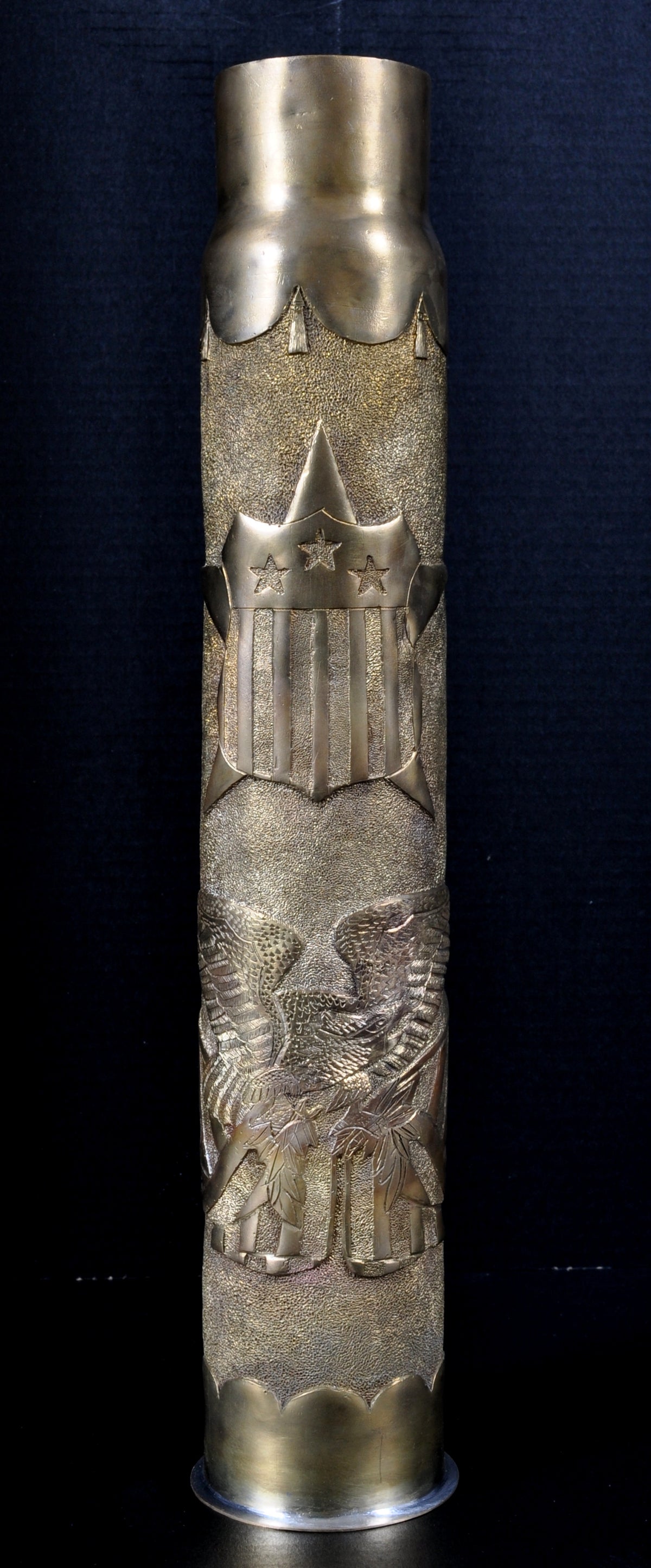Antique US Navy Artillery Shell/Trench Art From Spanish American War, Circa 1898