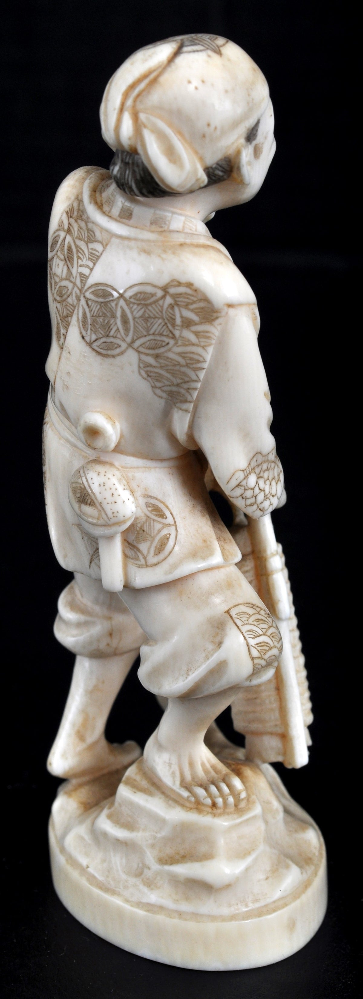 Antique Japanese Meiji Period Carved Ivory Figure, Circa 1880