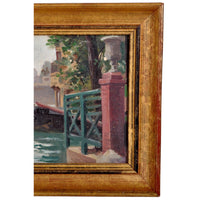 Antique French Impressionist Oil Painting Pont Neuf Bridge Paris by Paul de Frick 1900