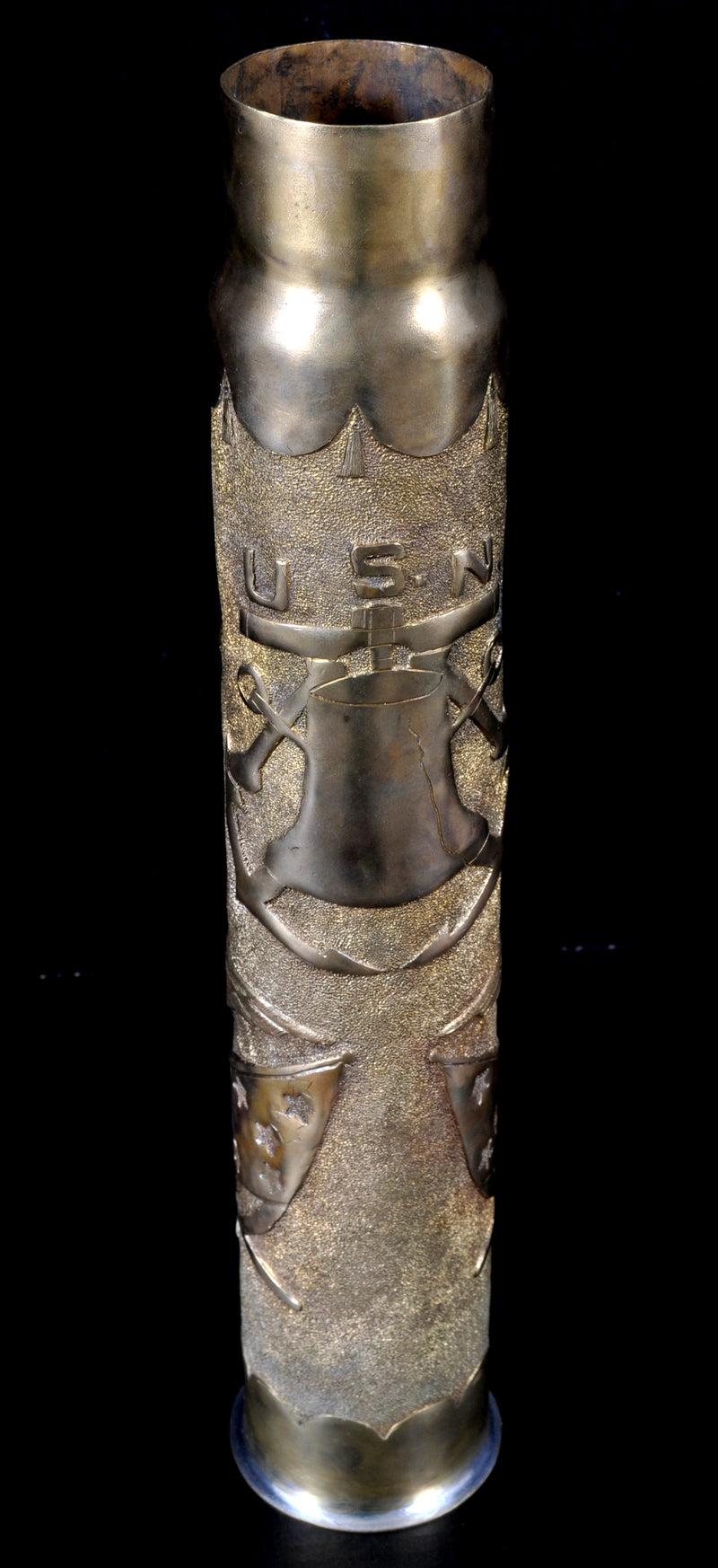 Antique US Navy Artillery Shell/Trench Art From Spanish American War, Circa 1898