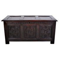 Antique Charles II Carved Oak Coffer / Chest / Trunk, circa 1670