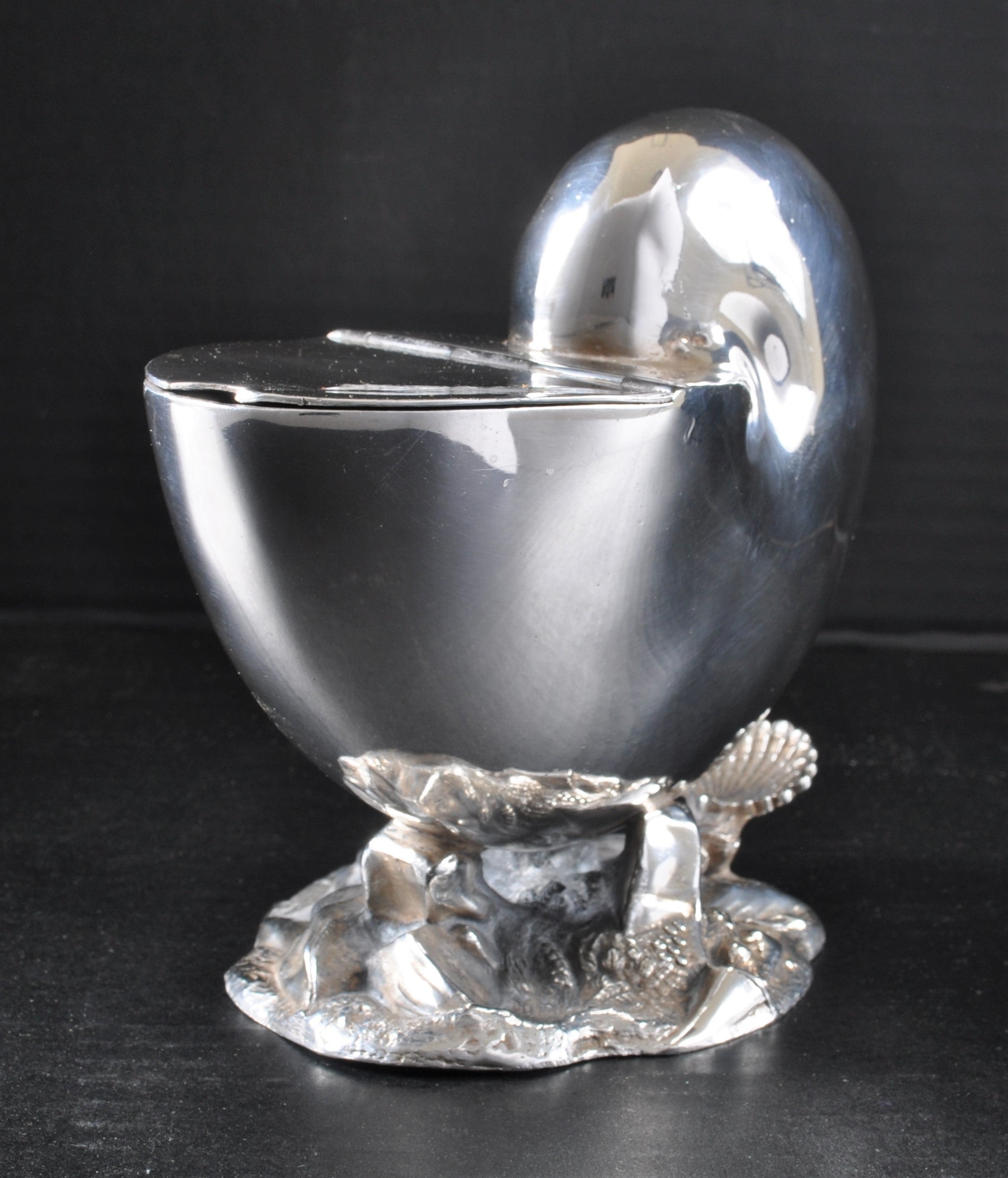 Antique 19th century Sheffield Silver Plate Nautilus Shell Spoon - Ruby Lane