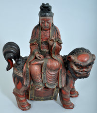 Antique Chinese Buddha Deity Foo Dog Statue/Sculpture, Circa 1850