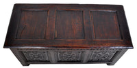 Antique Charles II Carved Oak Coffer / Chest / Trunk, circa 1670