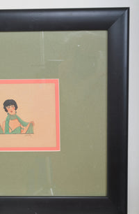 Antique Art Deco Drawing and Watercolor by Zapdy, Circa 1930