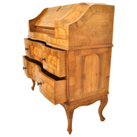 Antique South German Marquetry Fruitwood & Walnut Secretary / Dresser / Desk, circa 1850