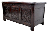 Antique Charles II Carved Oak Coffer / Chest / Trunk, circa 1670