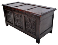 Antique Charles II Carved Oak Coffer / Chest / Trunk, circa 1670