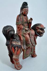 Antique Chinese Buddha Deity Foo Dog Statue/Sculpture, Circa 1850