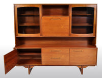 Mid-Century Modern Danish Style Twin Tier Credenza in Teak by Portwood, 1960s