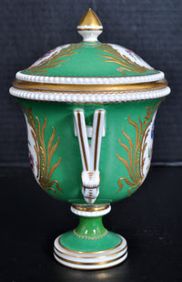Antique German Dresden Porcelain Lidded Urn, Circa 1880