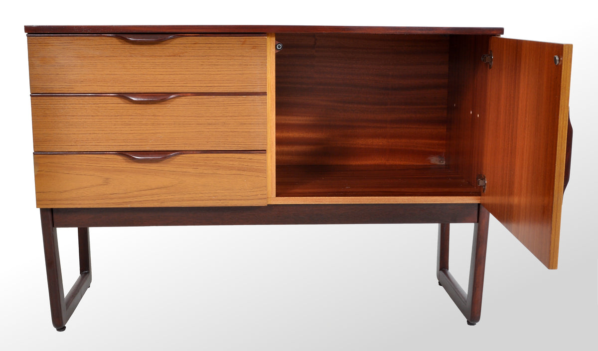 Mid-Century Modern Danish Style Two-Tone Teak Credenza, Europa Furniture, 1960s