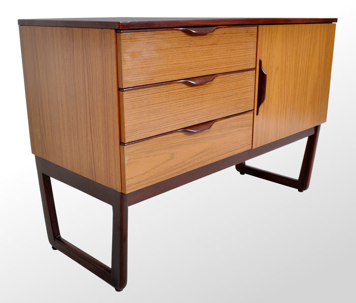 Mid-Century Modern Danish Style Two-Tone Teak Credenza, Europa Furniture, 1960s