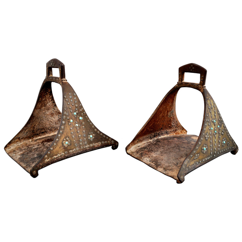 Antique 17th / 18th Century Safavid Period Ottoman / Turkish Islamic Iron Stirrups