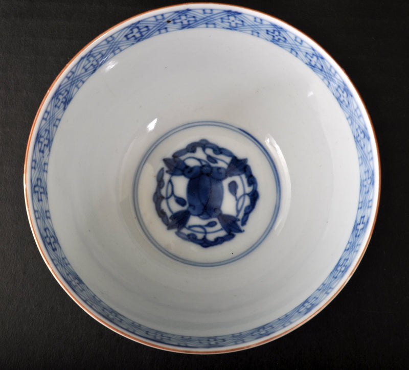 Antique Japanese Porcelain "Black Ship" Bowl, Circa 1790