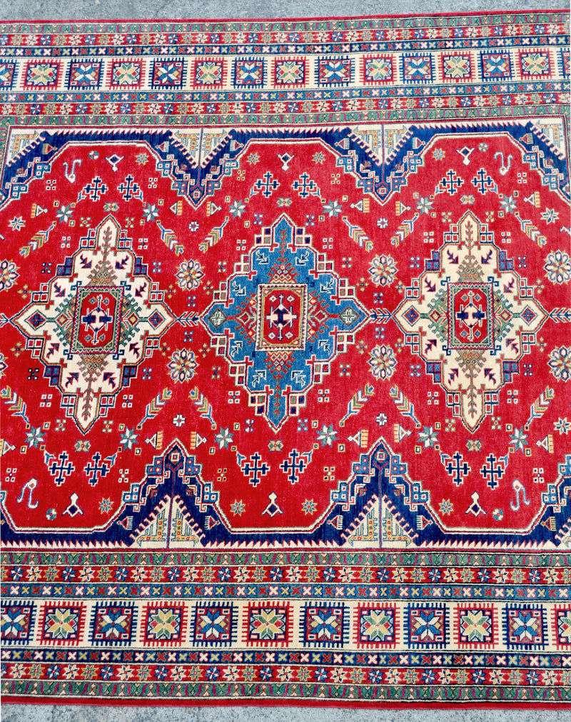 Caucasian Kazak Vegetable Dyed Tribal Carpet