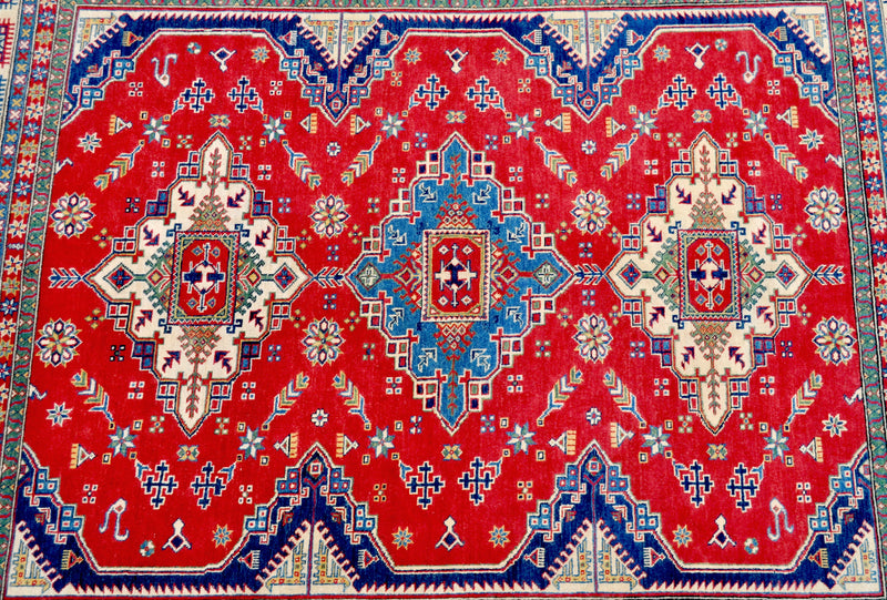 Caucasian Kazak Vegetable Dyed Tribal Carpet