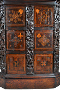 Antique Flemish / Dutch Walnut Marquetry Royal Manuscript Cabinet, circa 1680